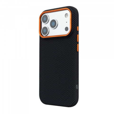 Чохол ArmorStandart LikeCarbon2 SE MagCase для Apple iPhone 17 Pro Max Kevlar Black Orange (ARM89165)