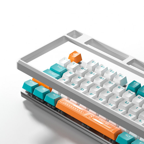 Клавіатура Aula Mechanical F2088 PRO White/Blue, plus 9 Orange keys KRGD blue (6948391234908)