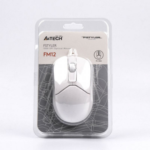 Миша A4Tech Fstyler FM12 (White), USB, колір білий