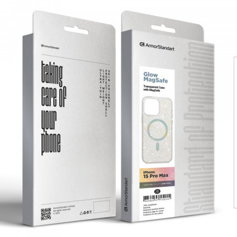 Чохол ArmorStandart Glow Magsafe для Apple iPhone 15 Pro Transparent (ARM69899)