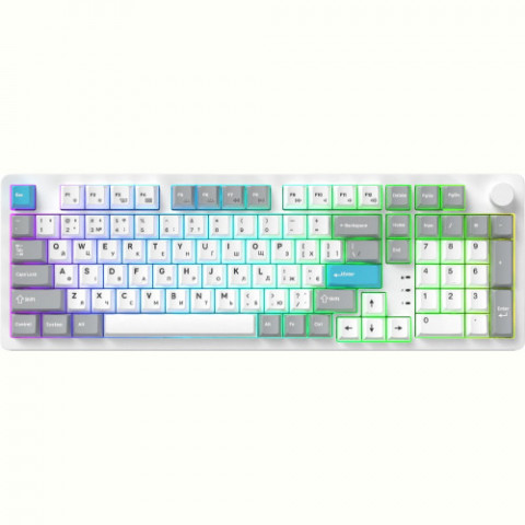 Клавіатура бездротова GamePro Asgard Drakkar Keychron Super Red Switch White (MK305WH)