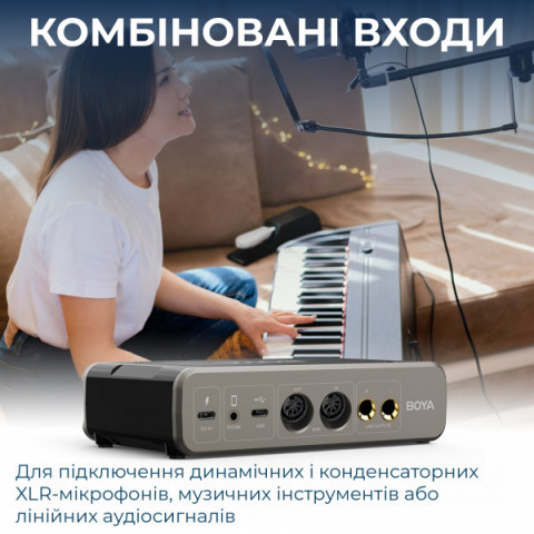 Двоканальний аудіоінтерфейс BOYA BY-AM4 Купити в Україні