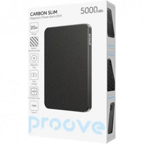Зовнішній акумулятор Proove Carbon Slim 5000mAh 20W Black (PBCS20010001)