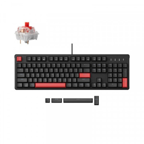 Клавіатура механічна Lemokey X3 104Key, Keychron Red, USB-A, QMK/VIA, Hot-Swap, EN/UKR, RGB, чорний
