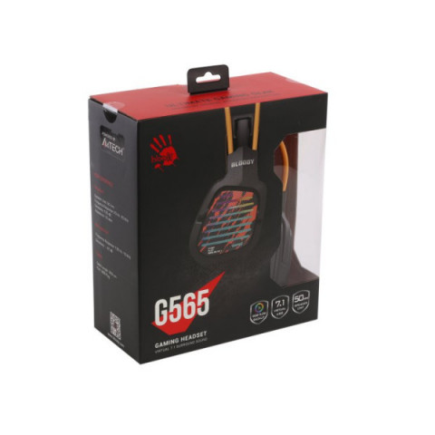 Гарнітура ігрова Bloody G565 (Energy Black), колір чорний, USB