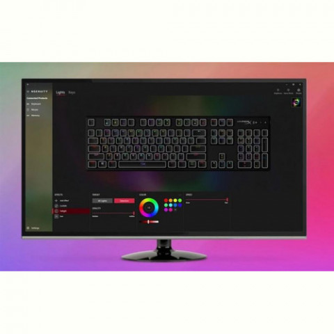 Клавіатура HyperX Alloy Origins Aqua RGB PBT ENG/RU Black (639N5AA) USB