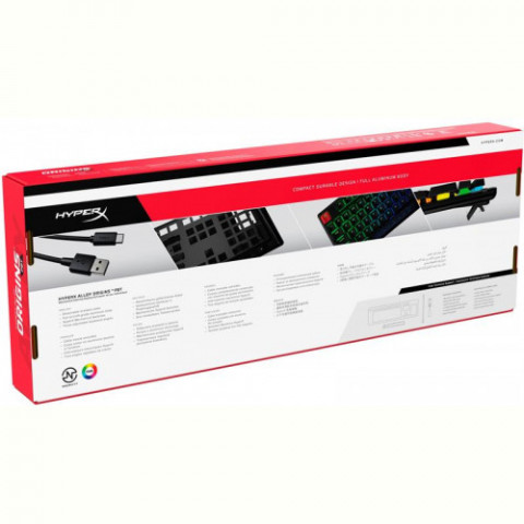 Клавіатура HyperX Alloy Origins Aqua RGB PBT ENG/RU Black (639N5AA) USB