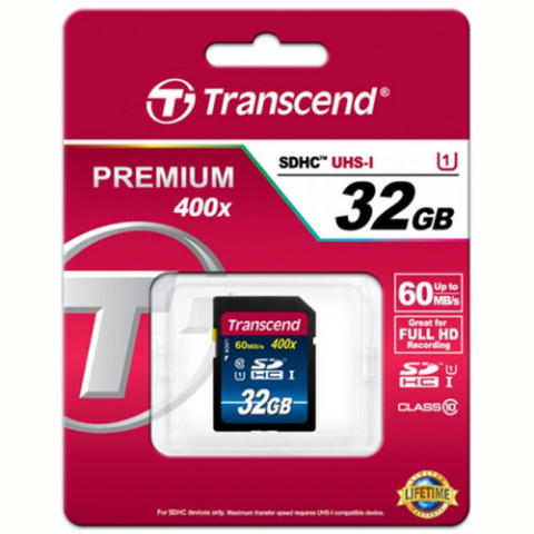 Карта пам`ятi SDHC 32GB UHS-I Class 10 Transcend Premium 400x (TS32GSDU1)