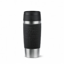 Термочашка Tefal Travel Mug Classic, 360мл, нержавіюча сталь, чорний (N2020210)