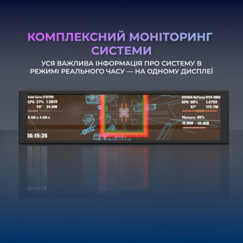 Інформаційний IPS-дисплей Ajazz AKP02-B Купити в Україні