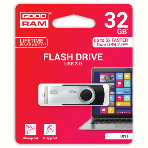 Флеш-накопичувач USB3.2 32GB Goodram UTS3 (Twister) Black(UTS3-0320K0R11)