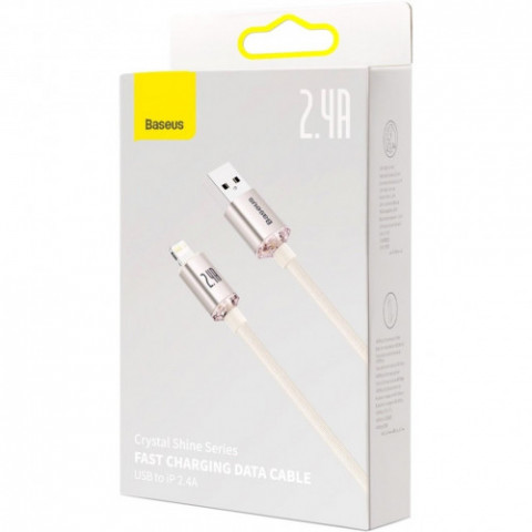 Кабель Baseus Crystal Shine USB - Lightning, 2.4A, 2м Pink (CAJY001204)
