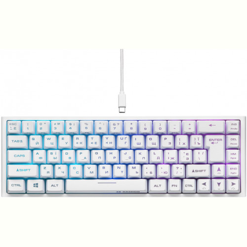 Клавіатура бездротова 2E Gaming KG360UWT RGB Ukr (2E-KG360UWT) White USB