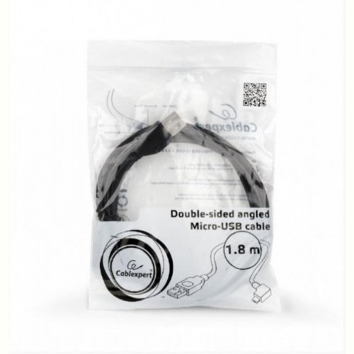 Кабель Cablexpert (CC-USB2-AMmDM90-6) USB2.0 A - USB В, 1.8 м, преміум, чорний