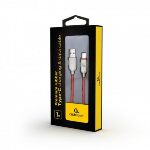 Кабель Cablexpert (CC-USB2R-AMCM-1M-R) USB 2.0 A - USB Type-C, 2.1А, преміум, 1м, красний