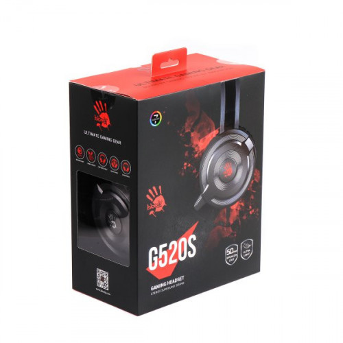 Гарнітура ігрова Bloody G520S з підсвічуванням, чорний колір, USB