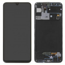 Дисплей Samsung SM-A307F Galaxy A30s (2019) у зборі з сенсором та рамкою black service orig (L14780)