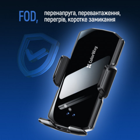 Бездротовий зарядний пристрій СolorWay FlameGrip 15W Black (CW-CHAW070Q-BK)
