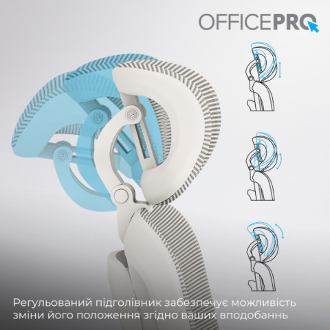 Крісло офісне OfficePro Skyline OC750-W-LG-LG Купити в Україні