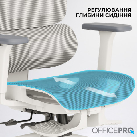 Крісло офісне OfficePro Skyline OC750-W-LG-LG Купити в Україні