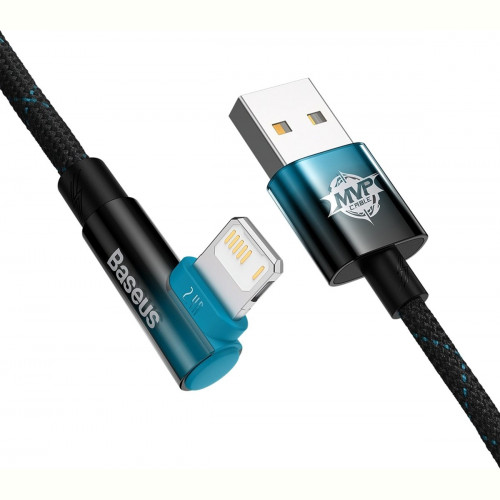 Кабель Baseus MVP 2 USB - Lightning, 2.4A, 2м Black/Blue (CAVP000121)