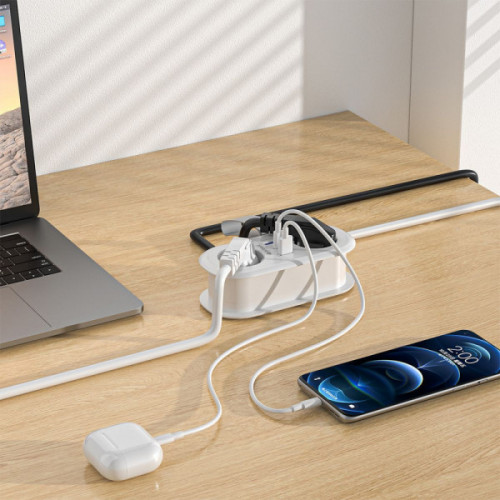 Мережевий фільтр Proove Supercoil 20W (2xAC + Type-C + 2xSB) 1.5m white Купити в Україні