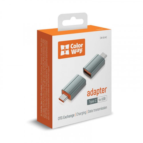 Адаптер Colorway USB - USB Type-C V 3.0 (F/M) Gray (CW-AD-AC)