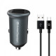 Автомобільний зарядний пристрій ArmorStandart 2xUSB QC3.0 Grey + кабель USB-C (ARM82459)