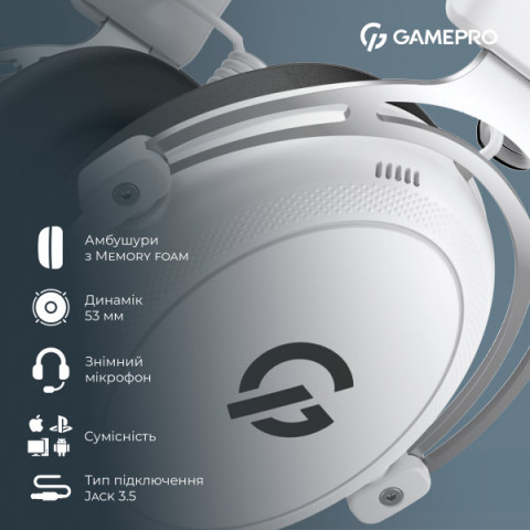 Бездротова ігрова гарнітура GamePro Asgard Skald (HS850W) Купити в Україні
