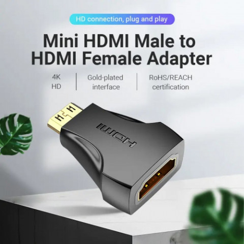 Адаптер Vention HDMI - mini-HDMI (F/M), чорний (AISB0)