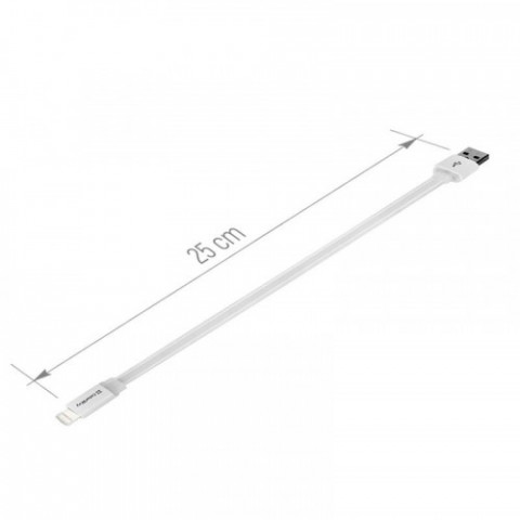 Кабель ColorWay USB-Lihgtning, 0.25м White (CW-CBUM-LM25W)