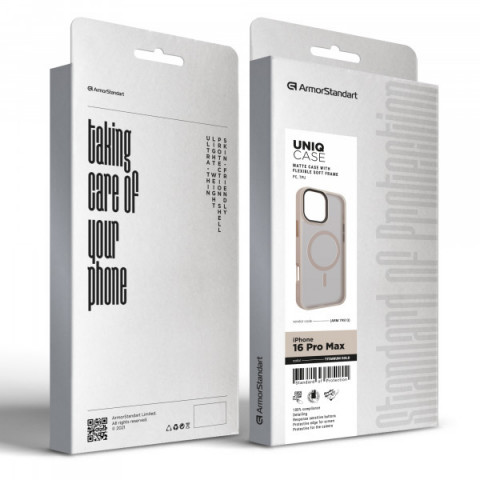 Чохол ArmorStandart Uniq MagSafe для Apple iPhone 16 Pro Max Titanium Gold (ARM79513)