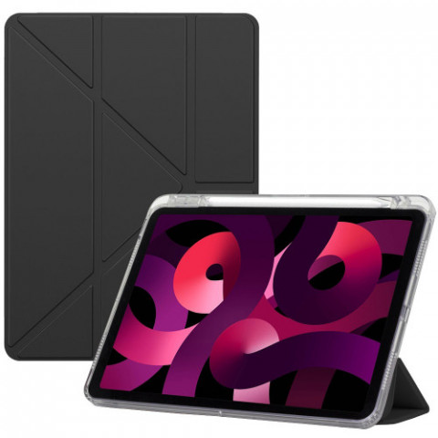 Чохол-книжка BeCover Ultra Slim Origami Transparent з кріпленням Apple Pencil для Apple iPad Air (4/5) 2020/2022 10.9" Black (711102)