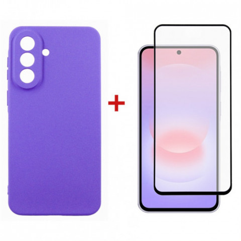 Чохол-накладка Dengos Carbon для Samsung Galaxy A37 5G SM-A376 Violet (DG-KM-201) + захисне скло