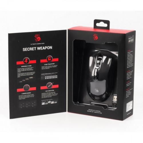 Миша ігрова бездротова A4-Tech Bloody R90 Plus, чорна