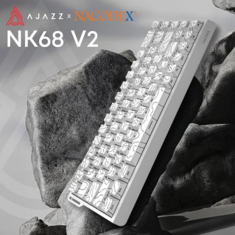 Дротова механічна клавіатура Ajazz NK68 V2 Red Switch (NK68-V2-R-S-W) Купити в Україні