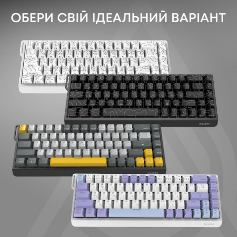 Дротова механічна клавіатура Ajazz NK68 V2 Red Switch (NK68-V2-R-S-W) Купити в Україні