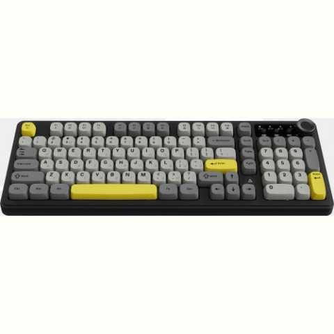 Клавіатура бездротова Ajazz AF98 Plus Black Gray Yellow (AF98-PLUS-BGY)