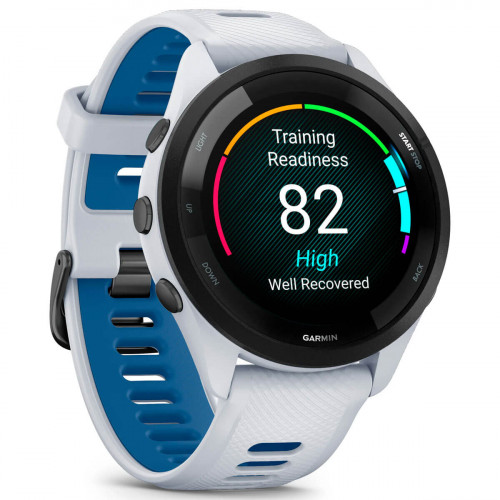 Смарт-годинник Garmin Forerunner 265 Black Bezel with Whitestone Case and Whitestone/Tidal Blue Silicone Band (010-02810-51)