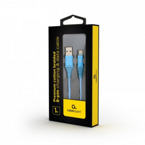 Кабель Cablexpert (CC-USB2B-AMLM-1M-VW) USB 2.0 A - Lightning, преміум, 1м, блакитний