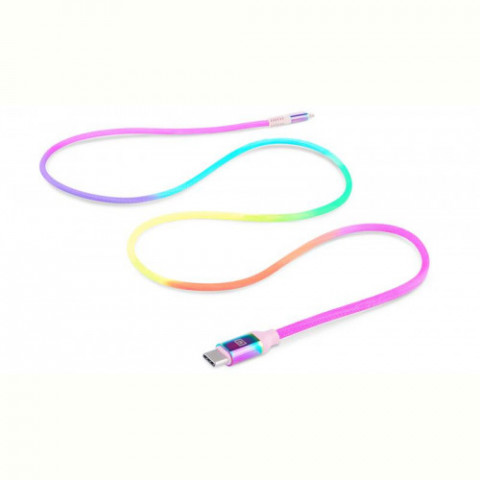 Кабель REAL-EL USB Type-C - Lightning (M/M), 1 м, Rainbow (EL123500054)