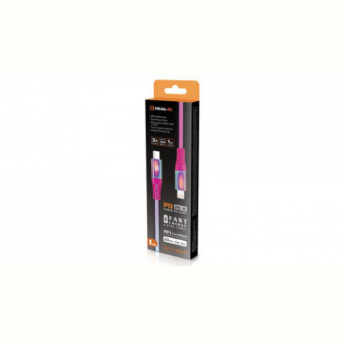 Кабель REAL-EL USB Type-C - Lightning (M/M), 1 м, Rainbow (EL123500054)