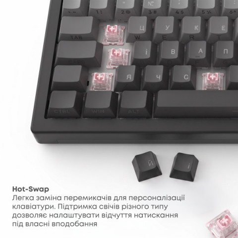 Бездротова механічна клавіатура Ajazz AK820 V2 White Peach Switch (AK820-V2-WP-S-BG) Купити в Україні