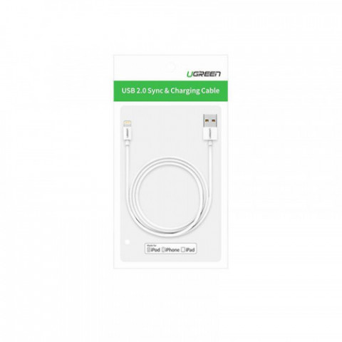 Кабель Ugreen US155 USB - Lightning, 2м, White (20730)