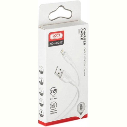 Кабель XO NB212 USB-Lightning 2.1A 1м White (XO-NB212i-WH)