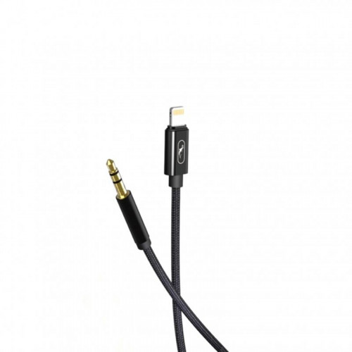 Аудіо-кабель SkyDolphin SR26 Braided Wire Lightning-3.5 мм, 1 м, Black (AUX-000069)