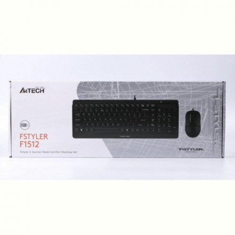 Комплект (клавіатура, мишка) A4Tech F1512 Black USB