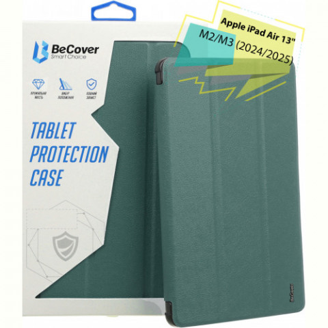Чохол BeCover Tri Fold Soft TPU Silicone для Apple iPad Air 13" M2 2024 Dark Green (711470)