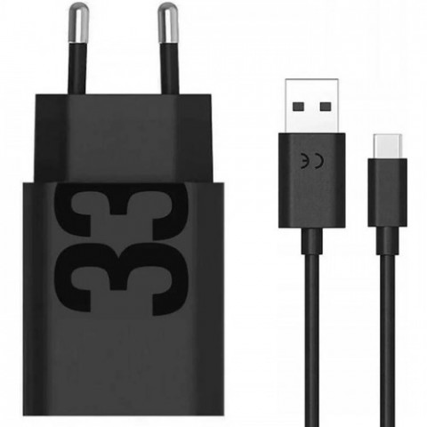 Зарядний пристрій Motorola 33W Black + кабель Type-C (PG38C06448)