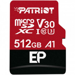 Карта пам`ятi MicroSDXC 512GB UHS-I/U3 Class 10 Patriot EP A1 R90/W80MB/s + SD-adapter (PEF512GEP31MCX)